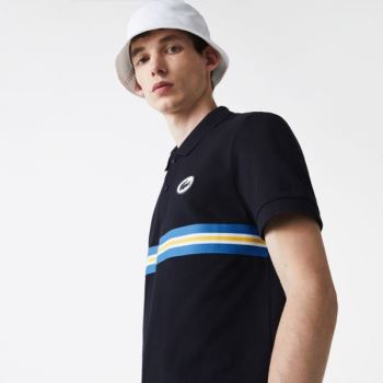 Lacoste Lacoste Heritage Regular Fit Badge Cotton Piqué Polo Shirt Pánské - Polo Tmavě Blankyt Blank